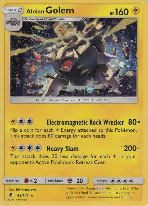 Guardians Rising Alolan Golem #42/145 Galaxy Holo